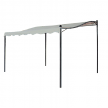 Fdm Gazebo "Veranda" 3x2.5h gambe in acciaio grigio e copertura in poliestere ecrù